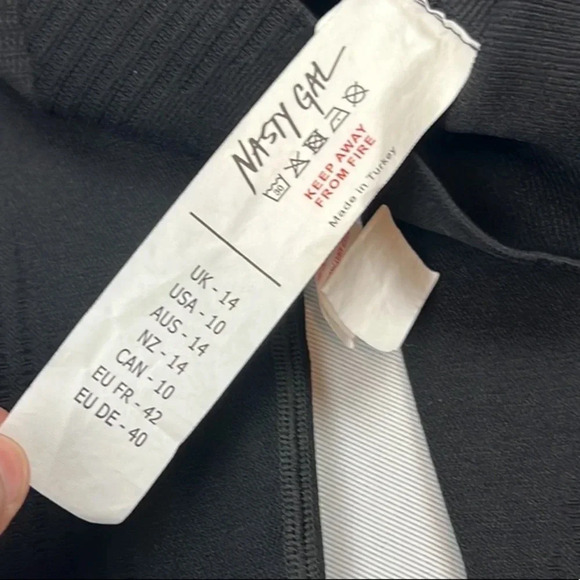 Nasty Gal Collection Black Seamless Ribbed High Rise Legging Size US 10 - Picture 3 of 11